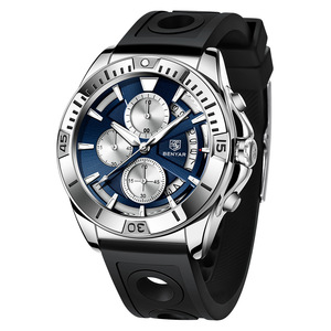 Reloj Deportivo Casual para Hombre, Cronógrafo, Correa de Cuero, Resistente al Agua, Clásico, de Vestir, de Cuarzo, con Ventana de Calendario - Product Image 6