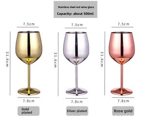 Verre à vin rouge moderne en acier inoxydable, verre à cocktail, gobelet à vin créatif pour bar et restaurant, flûtes à champagne - Product Image 6