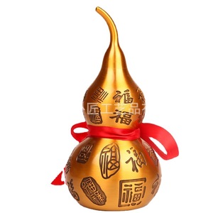 น้ำเต้าทองเหลืองมงคลร้อยประการ งานฝีมือตงปู ของตกแต่งสำนักงานและห้องนั่งเล่น ขายส่งเครื่องทองแดง น้ำเต้ามงคล - Product Image 5