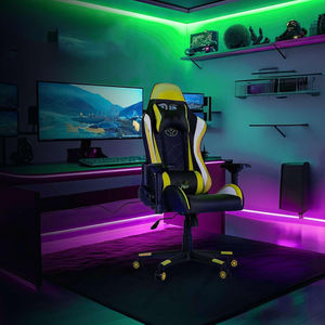 Chaise de jeu E-sports jaune confortable et moelleuse, chaise de <span class=keywords><strong>bureau</strong></span> pour jeux vidéo, support pour ordinateur portable personnalisé, chaise de jeu en cuir - Product Image 2