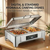 Allnice Edelstahl Elektrischer Buffet-Speisenwärmer Kommerzieller Chafing Dish für Restaurant Catering Hotel Ausstattung