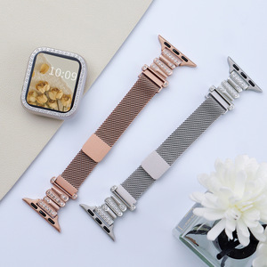 <span class=keywords><strong>Bracelet</strong></span> de montre intelligent de luxe en acier inoxydable <span class=keywords><strong>milanais</strong></span> pour femmes et hommes, compatible avec les montres de 40 mm, 41 mm, 44 mm, 45 mm – Idéal pour le dropshipping - Product Image 2