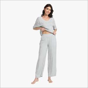 Conjuntos de Ropa de Casa de Algodón Orgánico para Mujer, Conjuntos de Ropa de Casa Personalizados para Mujer, Ropa de Casa al por Mayor, Conjuntos de Pijamas para Mujer - Product Image 2