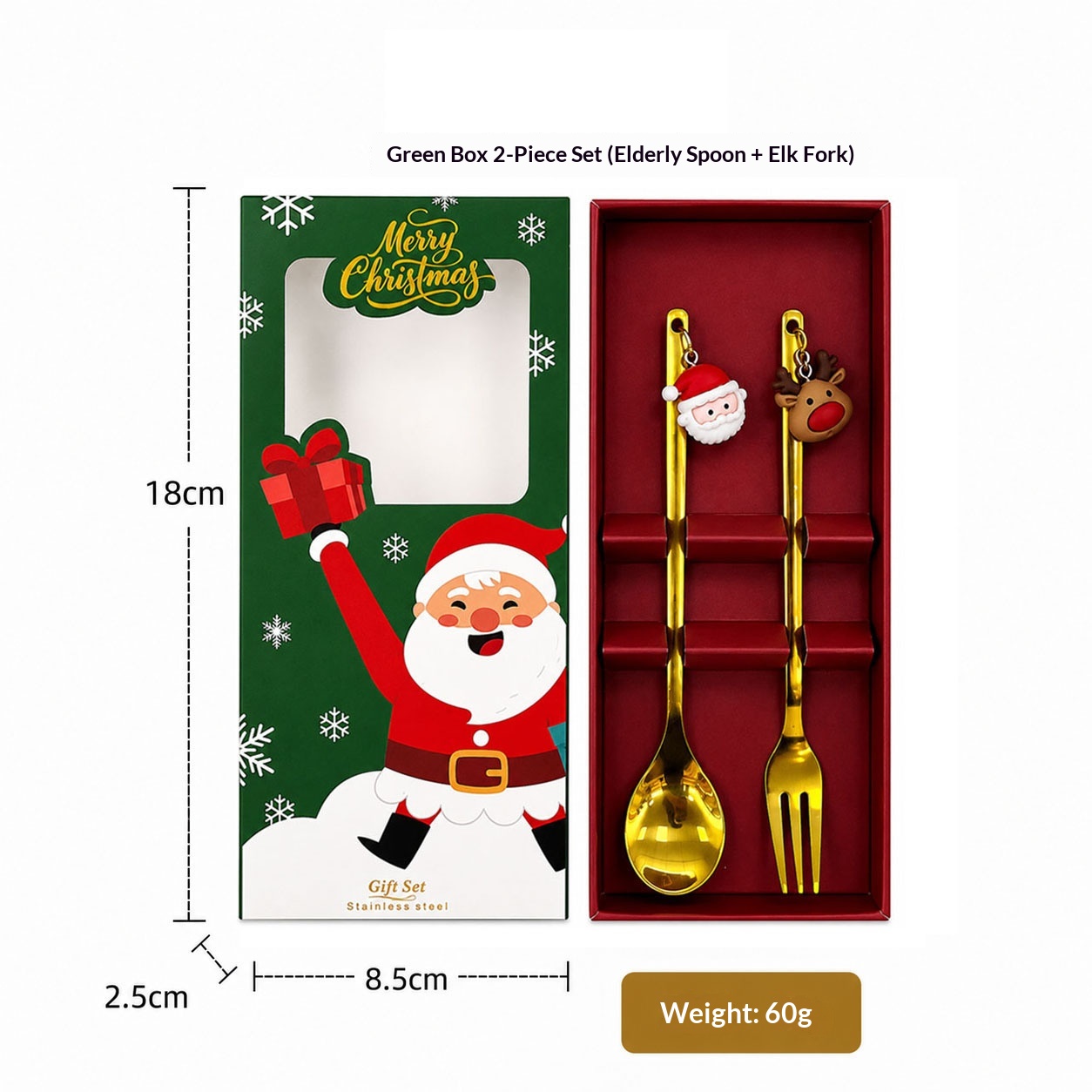 Golden Green Box Old Man Spoon-Elk Fork