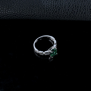 S925 Sterling <b>Silver</b> <b>Emerald</b> <b>Ring</b> - Product Image 2