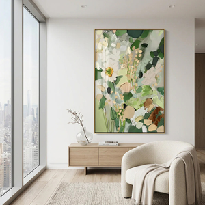 Floral Textured Oil <b>Painting</b> Modern Wall Art Canvas Original Hand Painted Artwork <b>for</b> Living Room Office Home Decorative Arts - Product Image 3