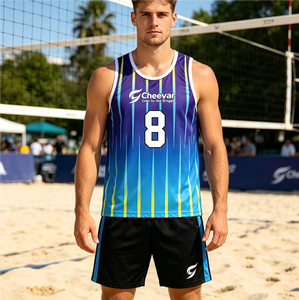 Débardeurs de volley-ball de plage pour hommes, légers, en sublimation - Product Image 1