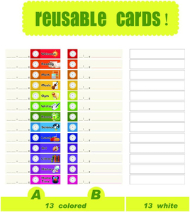 Tabla de Horarios Diarios de Doble Cara Negra con 26 Tarjetas, 13 Colores y 13 Bolsillos Reutilizables en Blanco para la <span class=keywords><strong>Gestión</strong></span> del <span class=keywords><strong>Aula</strong></span> - Product Image 3