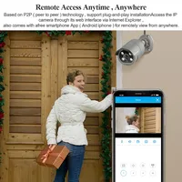 Caméra de sécurité extérieure Techage 4MP avec capteur CMOS, audio bidirectionnel, PoE, étanche IP66, détection humaine, caméra bullet en métal