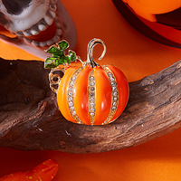 Broches de revers en alliage plaqué, best-seller transfrontalier, vente en gros d'usine, pour Halloween, avec des citrouilles souriantes amusantes