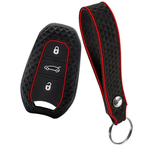 Housse de clé en silicone, porte-clés pour voiture, compatible avec Peugeot 3008 307 308 207 208 407 508 <span class=keywords><strong>206</strong></span> 2008 301 5008, compatible avec Citroën C2 C3 C4 C5 - Product Image 5