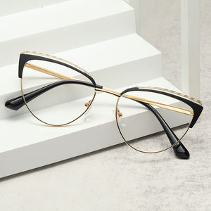 עין החתול של אופנה מתכת פרפר מסגרת משקפיים משקפיים מסגרת משקפיים אנטי-תכלת - Product Image 3