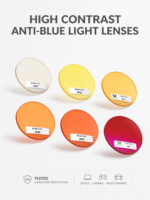 Verres de lunettes en résine 1.56 Red Cut 8008, bi-couche 2C, courbe de base, haute contraste, anti-lumière bleue, UV520, revêtement HMC, conduite de nuit