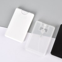 Botella de Perfume Transparente Blanca y Negra con Formato de Tarjeta de Crédito, 20 ml, Vacía, de Plástico, Tamaño de Bolsillo, con Atomizador Plano