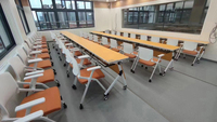 Table de formation rectangulaire chaises de bureau d'école collège étudiants table d'étude pliable à roues amovibles