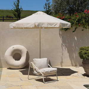 Sombrilla de Patio y Jardín Personalizada, Moderna, Retro, a Rayas, Impermeable, con Poste Central de Aluminio y Sistema de Polea Fácil, para Mesa o Piscina - Product Image 2