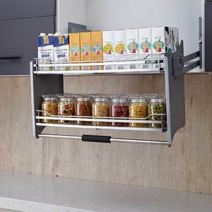 Cesta extraíble de diseño moderno con tirador cromado para fregadero, organizador de cocina, herrajes de elevación para gabinetes, fácil instalación en armarios. - Product Image 2