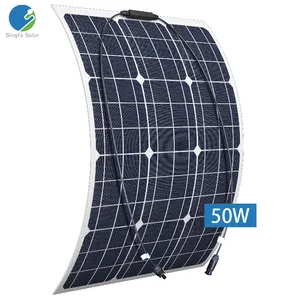 Singfo Solar Cell 50w Etfe Semi Flexible Solar Panels Pv Panels Wholesale Price for Roof Balcony Boat