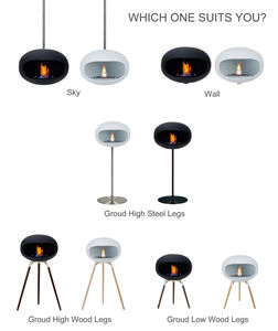 Foso de fuego de hierro independiente para interiores con llama verdadera moderna con diseño único de chimenea de etanol para interiores - Product Image 4