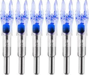 HT Bulk Wholesale Lot de 6 pointes de flèche LED lumineuses, brillent 48 heures, étanches, pour arbalètes, arcs classiques et arcs à poulies, pour la chasse - Product Image 1