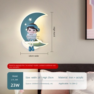 โคมไฟ LED ติดผนังรูปการ์ตูนสำหรับห้องเด็กและสถานรับเลี้ยงเด็กเฟอร์นิเจอร์ประดับผนังด้วยเฉดสีหิน - Product Image 2