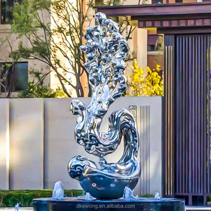 S001 Sculpture d'art abstrait moderne sur mesure en acier inoxydable, moulée à la main, écologique, pour place publique, jardin, parc - Product Image 1