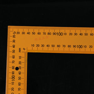 Regla cuadrada de acero amarilla de 100 cm, herramienta de medición de ángulo recto de metal para carpintería, dibujo técnico y enseñanza - Product Image 1