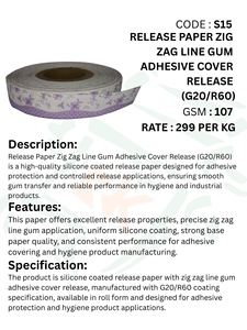 Professional Line Gum Release <b>Paper</b> <b>Roll</b> Premium Adhesive Cover Liner for Sanitary Napkin and Hygiene Product Manufactur - Product Image 5