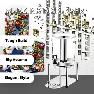 Stainless Steel 10L Cold <b>Drink</b> <b>Dispenser</b> with Spigot and Stand for Restaurant Hotel Use - Product Image 2