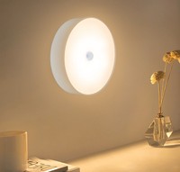 Veilleuse Led avec capteur de mouvement rond sans fil, lampe de nuit Intelligent, Rechargeable, à Induction, corps humain, pour enfants