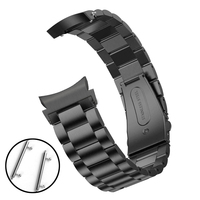 Bracelet de montre luxueux en acier inoxydable massif pour Watch 4 Classic 46 mm, avec fermoir pliant et design sans soudure
