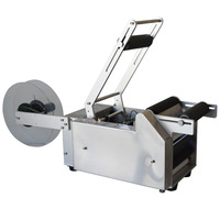 Machine d'étiquetage semi-automatique pour bouteilles rondes, applicateur d'étiquettes haute précision pour verre, plastique, flacons, ampoules et boîtes de conserve