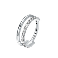 Aro Doble de Titanio F136 G23 con Circonitas, Anillo Sin Costuras para la Nariz, Pendiente de Aro, Joyería de Moda para Piercing, Regalo de Boda