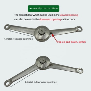 Charnière moderne en alliage de zinc pour porte de placard relevable avec arrêt libre pour quincaillerie de cuisine - Product Image 2