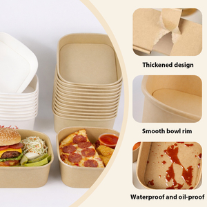 Caja Cuadrada de Papel Kraft Biodegradable y Reciclable Kingwin con Laminado Mate y Grabado para Comida para Llevar, Almuerzos y Aperitivos - Product Image 3