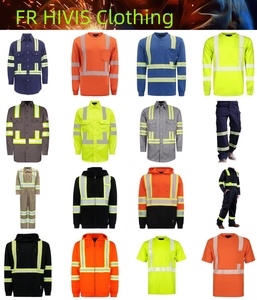 高視認性衣料スナップボタン6.5オンス反射テープ高視認性アーク安全耐火シャツ - Product Image 5