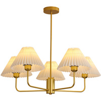 Lustre suspendu en fer rustique américain moderne, Design à 5 lumières, or, luminaire de maison suspendu, lampe de salon