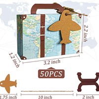Mini boîte cadeau en carton ondulé recyclé en forme de valise pour bonbons et bougies, avec revêtement UV, pelliculage mat et design gaufré, pour l'emballage alimentaire et artisanal