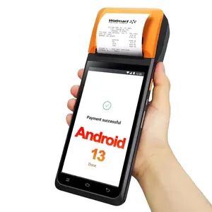Pemindai kode batang Android 13.0 6 inci, PDA genggam kasar 3GB 16GB POS seluler 4G GPS WiFi Pos genggam untuk kasir pembayaran
