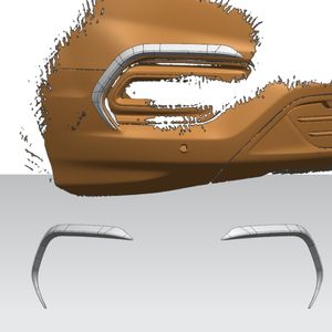 ฝาครอบช่องระบายอากาศด้านข้างกันชนหน้าสีดำเงา สำหรับรถยนต์ฟอร์ด ทรานซิท คัสตอม ปี 2017 - 2023 ผลิตจากโรงงานอะไหล่รถยนต์ - Product Image 1