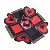 Boîte cadeau surprise à ouverture explosive, personnalisable en taille et forme, écologique et recyclable, avec couvercle et base, pour emballage de bijoux, montres et projets DIY (amour)