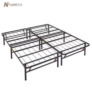 Hot bán có thể gập lại Nữ Hoàng Kích thước đen đen thông minh mềm Nệm hỗ trợ kim loại nền tảng khung giường - Product Image 1