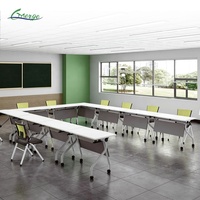 Table de conférence pliante mobile, table de formation pliante avec roulettes, table de conférence en forme de U pour salle de classe, salle de formation