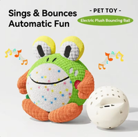 Jouet pour chien, balle rebondissante automatique rechargeable, interactive, qui couine, résistante aux morsures, jouet en peluche écologique pour chiens de petite/moyenne taille