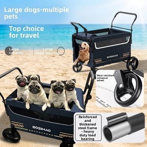 <span class=keywords><strong>Poussette</strong></span> pour animaux de compagnie en métal SQ BOSIMAO E560, grand transporteur pour chiens, pliable, chariot portable pour les sorties et le camping, facile à manier - Product Image 2