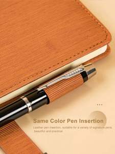 <b>A5</b> PU Leather Business Office Notebook Hardcover <b>Notepad</b> with Button Customizable Logo - Product Image 5