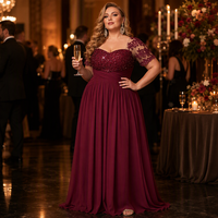 Robe de soirée décontractée en mousseline de soie à col en V, coupe trapèze, confortable, respirante et ornée de paillettes