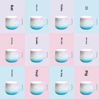 Tasse en céramique de Jingdezhen Linglong Porcelain, cadeau créatif et exquis, glaçure dégradée hautement esthétique, motif animal, compatible micro-ondes