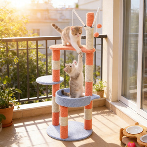 Cat Tree Multi Level Sisal Scratcher With Bed And <b>Toys</b> For Indoor Cats - Product Image 1