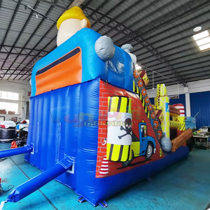 Tobogán inflable gigante para niños, de uso comercial, con temática de construcción, para exteriores, modelo Little Builder. - Product Image 6